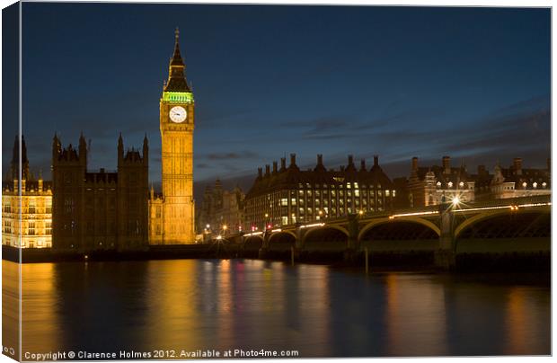 Westminster Twilight I Canvas Print by Clarence Holmes
