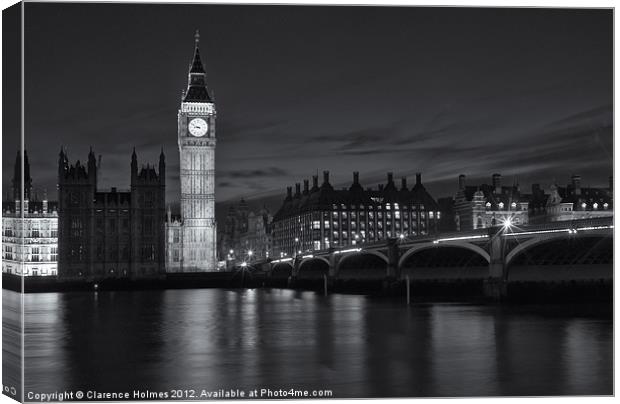 Westminster Twilight III Canvas Print by Clarence Holmes