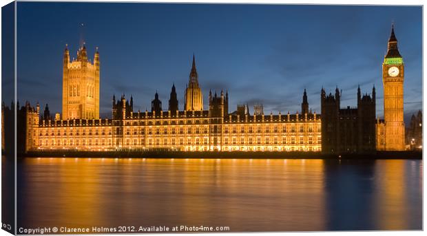 Westminster Twilight II Canvas Print by Clarence Holmes