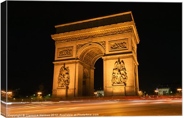 Arc de Triomphe at Night I Canvas Print by Clarence Holmes