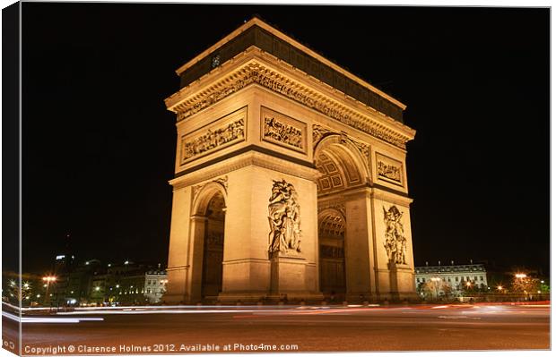 Arc de Triomphe at Night II Canvas Print by Clarence Holmes