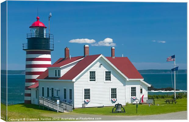 West Quoddy Head Light Canvas Print by Clarence Holmes