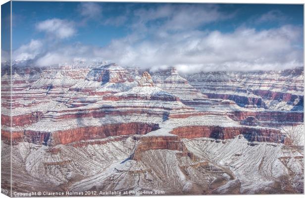 Grand Canyon in Winter Canvas Print by Clarence Holmes