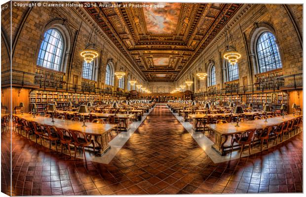 New York Public Library Main Reading Room VII Canvas Print by Clarence Holmes