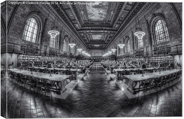 New York Public Library Main Reading Room VIII Canvas Print by Clarence Holmes