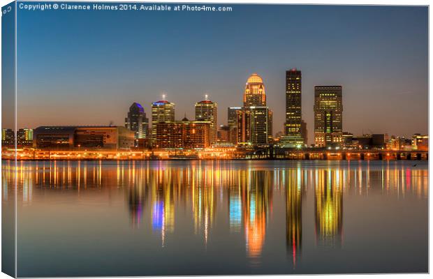 Louisville Skyline Morning Twilight I Canvas Print by Clarence Holmes