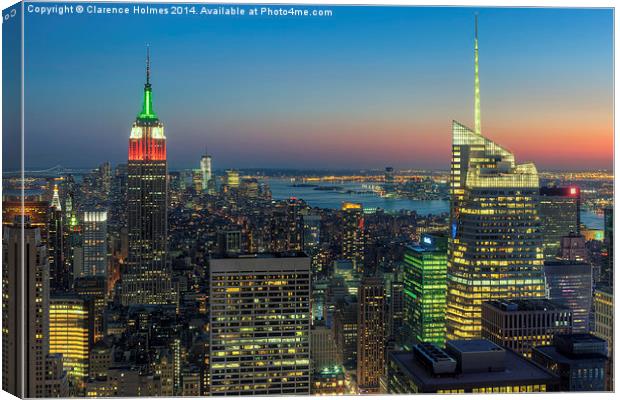 Top of the Rock Twilight I Canvas Print by Clarence Holmes