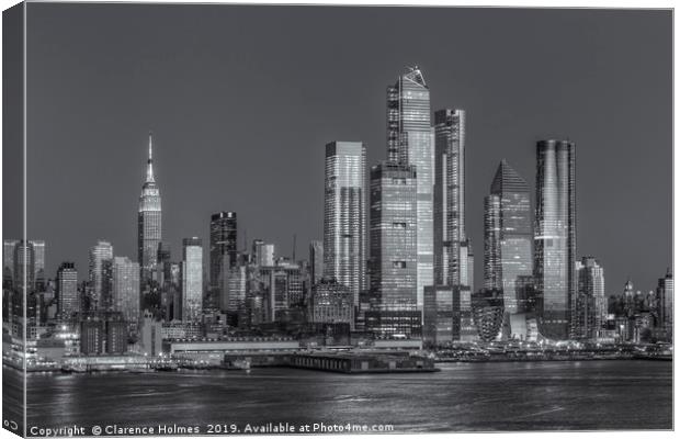 NYC Hudson Yards Development at Twilight II Canvas Print by Clarence Holmes