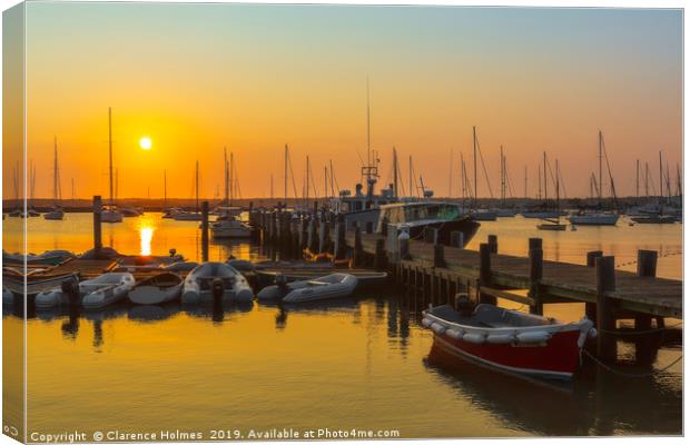 Vineyard Haven Harbor Sunrise I Canvas Print by Clarence Holmes