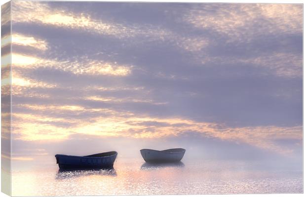 Boats in the mist, Canvas Print by Robert Fielding