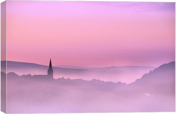 Belmont church in the morning mist Canvas Print by Robert Fielding