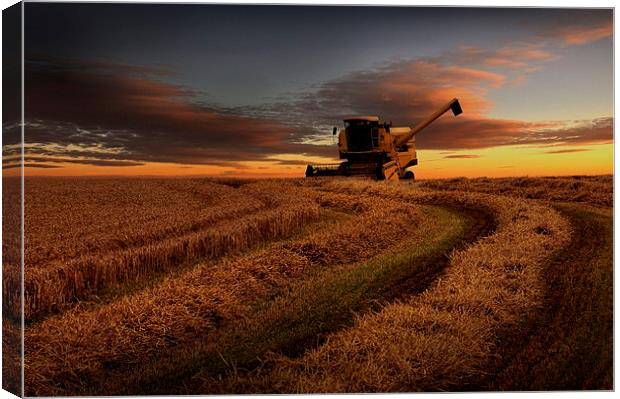 Harvester sunset Canvas Print by Robert Fielding