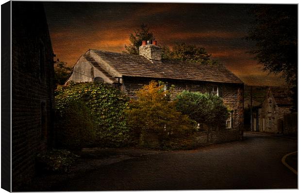 A cottage in Castleton Canvas Print by Robert Fielding