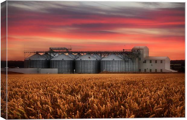 Sunrise over the grain store Canvas Print by Robert Fielding