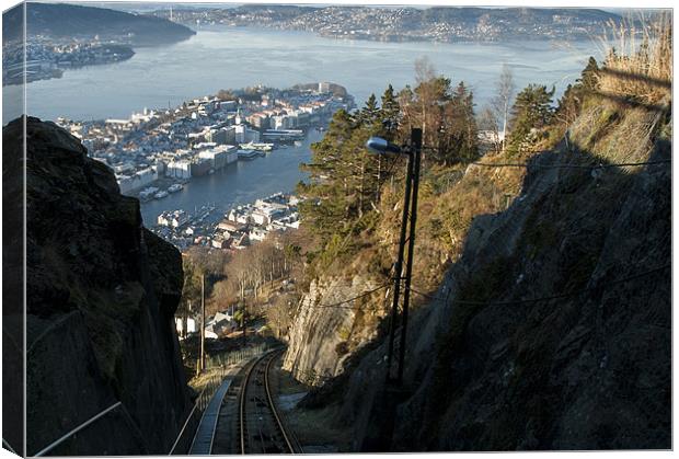 Bergen from Fløyen mountain Canvas Print by John Boekee