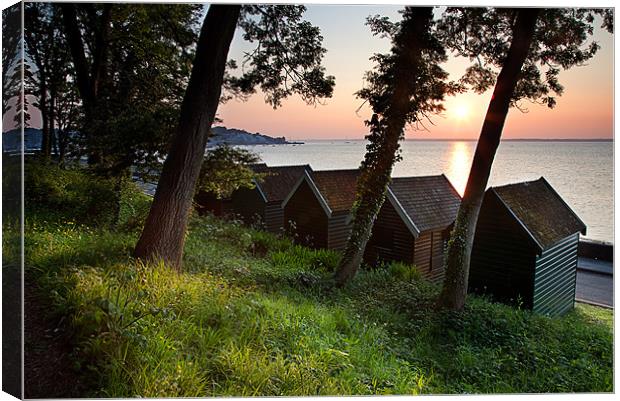 Cowes Beach Huts Canvas Print by Barry Maytum