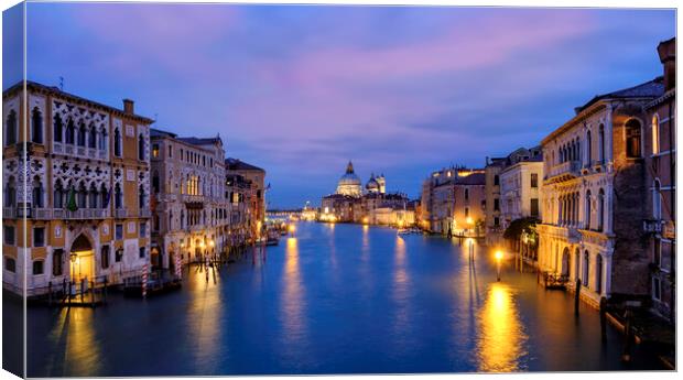 Venice by Night Canvas Print by Barry Maytum