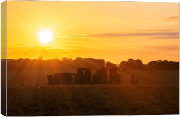 Stonehenge Sunrise Canvas Print by Barry Maytum