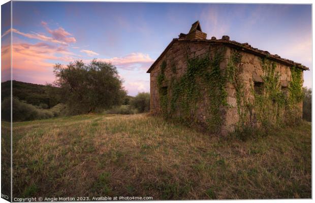 Tuscan Farm Hut Canvas Print by Angie Morton