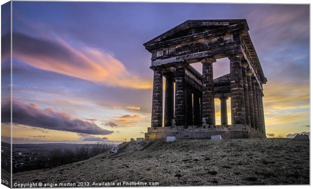 Penshaw Monument Sunset 2 Canvas Print by Angie Morton