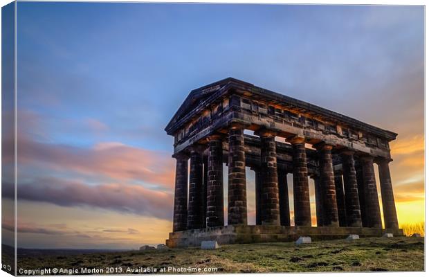 Penshaw Monument Sunset 3 Canvas Print by Angie Morton