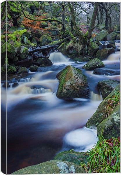 Mystical Burbage Brook Canvas Print by Angie Morton