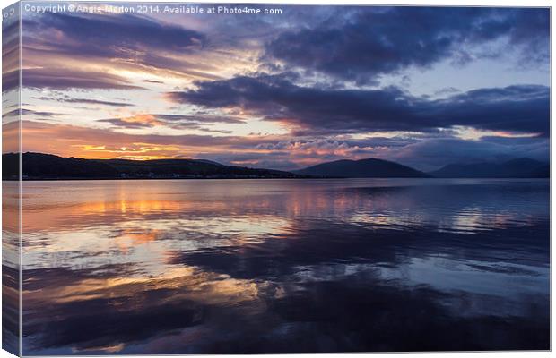 Rothesay Bay at Sunset Canvas Print by Angie Morton