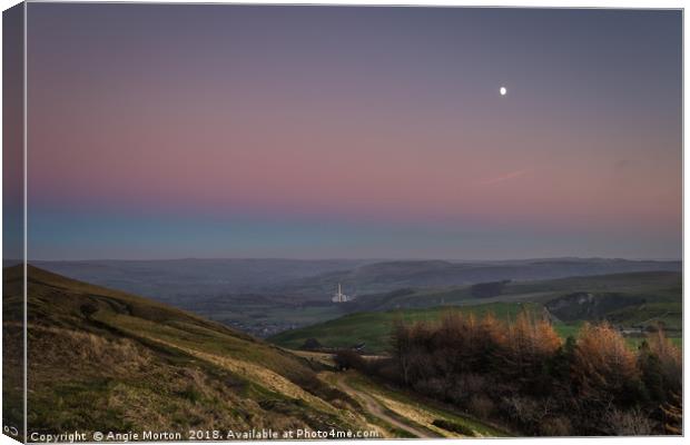 Half Moon Over Hope Valley Canvas Print by Angie Morton