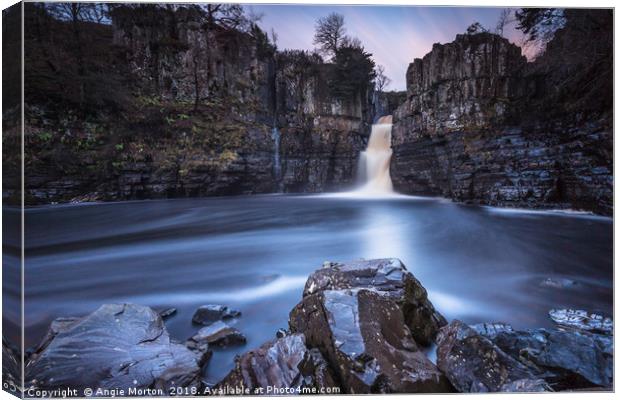 High Force Approaching Sunset Canvas Print by Angie Morton