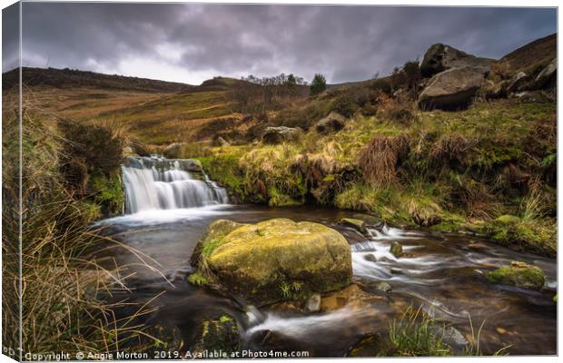 Grinds Brook in Edale Canvas Print by Angie Morton