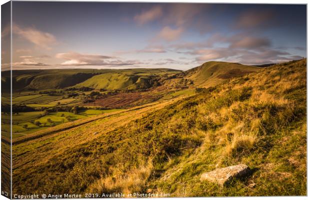 Golden Hour Mam Tor Canvas Print by Angie Morton