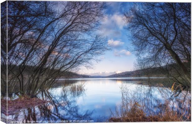 Broomhead Reservoir View Canvas Print by Angie Morton