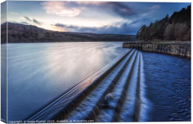 Broomhead Reservoir Dam Spillway Canvas Print by Angie Morton