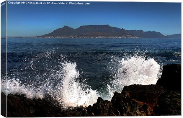 Table Mt from Robben Island Canvas Print by Chris Barker