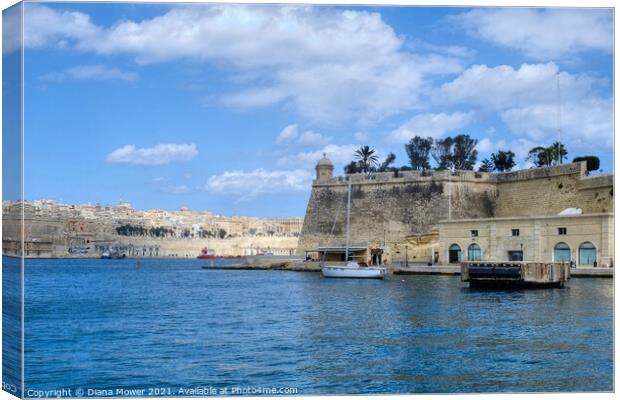 The Grand Harbour Malta Canvas Print by Diana Mower