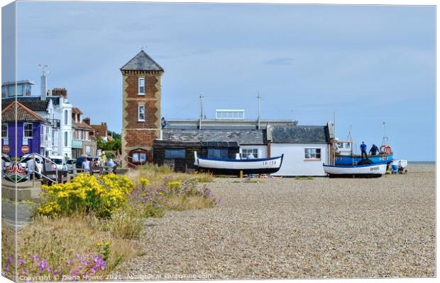 Aldeburgh Beach South Lookout Suffolk Canvas Print by Diana Mower