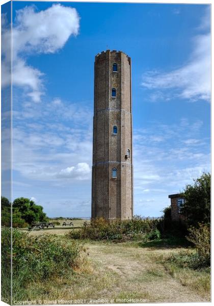The Naze Tower Walton on the Naze Essex Canvas Print by Diana Mower