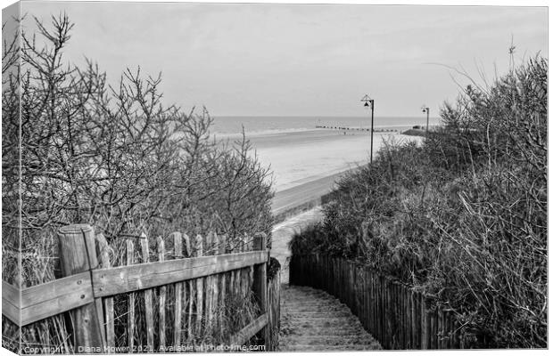 Mablethorpe Lincolnshire in Monochrome Canvas Print by Diana Mower