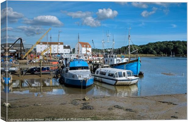 Woodbridge tide mill and Quay Canvas Print by Diana Mower