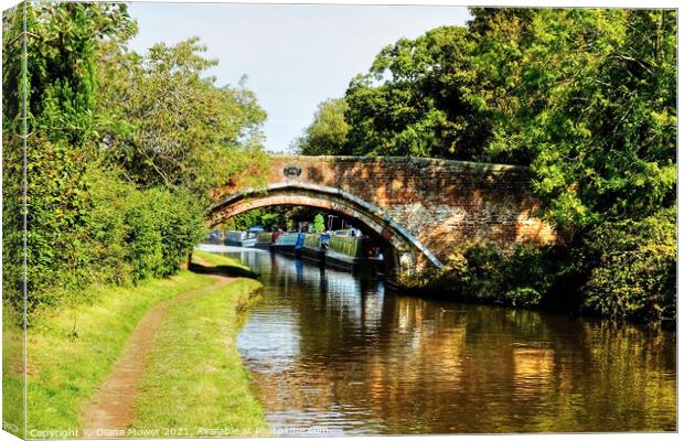 Princefield Bridge Penkridge Canal Staffordshire Canvas Print by Diana Mower