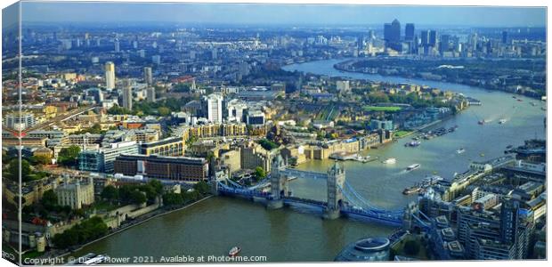 London City View Panoramic View Canvas Print by Diana Mower