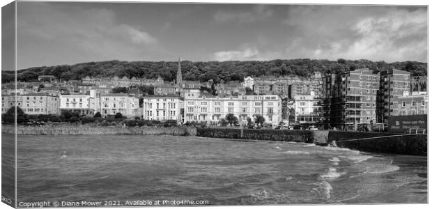  Weston-super-Mare in Black and white Canvas Print by Diana Mower