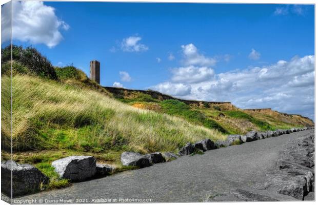 Walton on the Naze cliffs and Crag Walk Canvas Print by Diana Mower