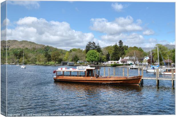 Windermere Jetty at Ambleside Canvas Print by Diana Mower