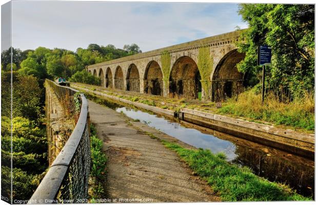 Llangollen Canal at Chirk Canvas Print by Diana Mower