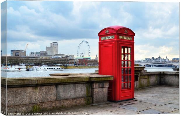 Thames Embankment London Canvas Print by Diana Mower