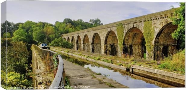 Chirk Viaduct Panoramic Canvas Print by Diana Mower