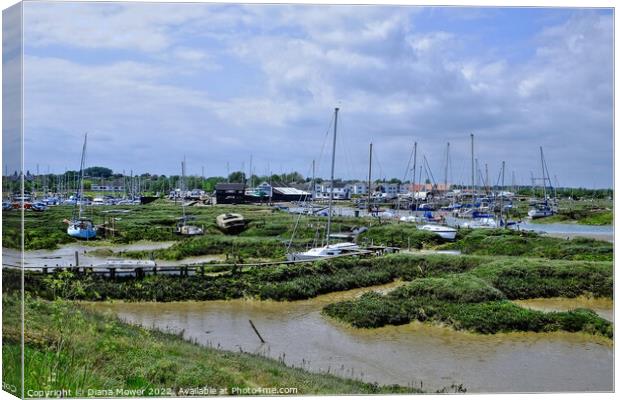 Tollesbury Mud Flats Canvas Print by Diana Mower