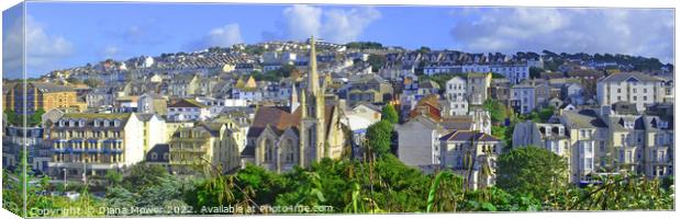 Ilfracombe town Devon panoramic Canvas Print by Diana Mower