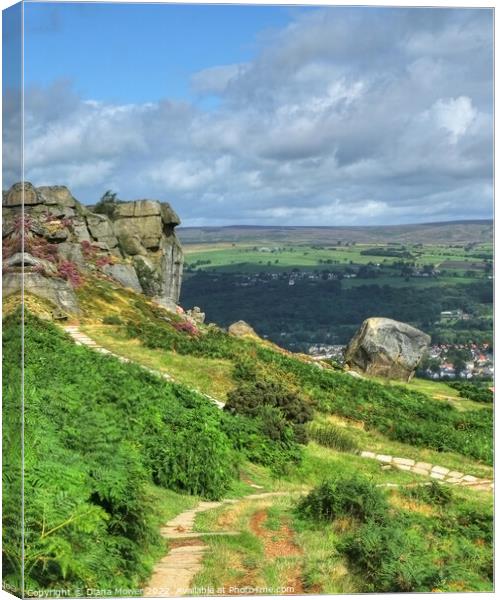 The Cow and Calf Ilkley Moor Canvas Print by Diana Mower